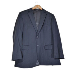 Pronto Uomo Men's Black Wool 2-Button Blazer Sport Coat Suit Jacket - 44R